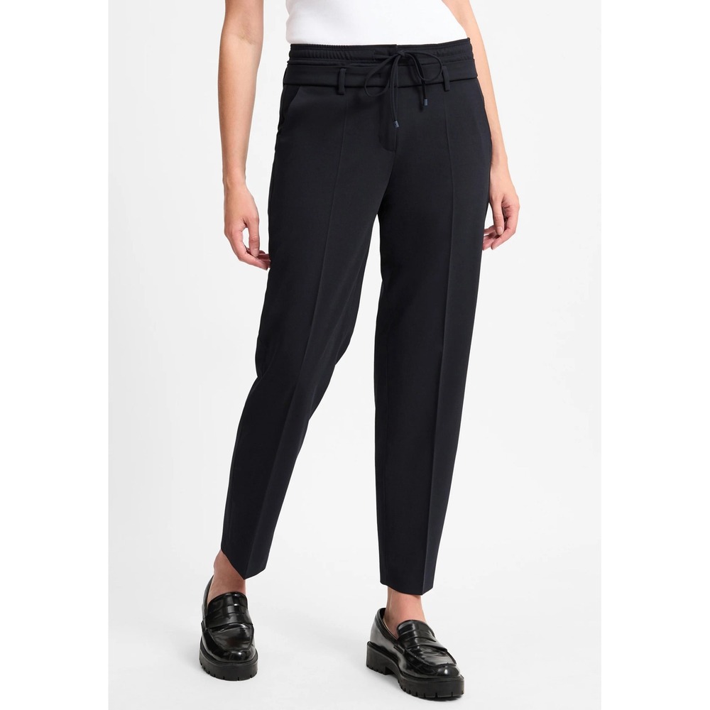 Cambio Black Technical‎ Stretch Tapered Trousers Pintuck Drawstring Pants US 10
